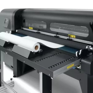 HP Scitex FB 550 printing roll to roll with the new fast roll holder